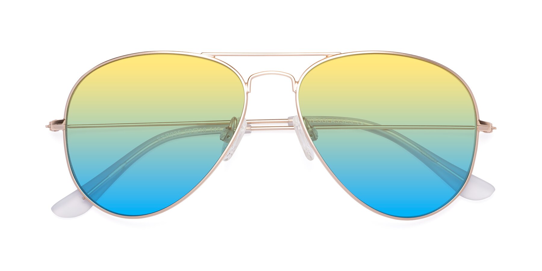 Folded Front of Yesterday in Jet Gold with Yellow / Blue Gradient Lenses