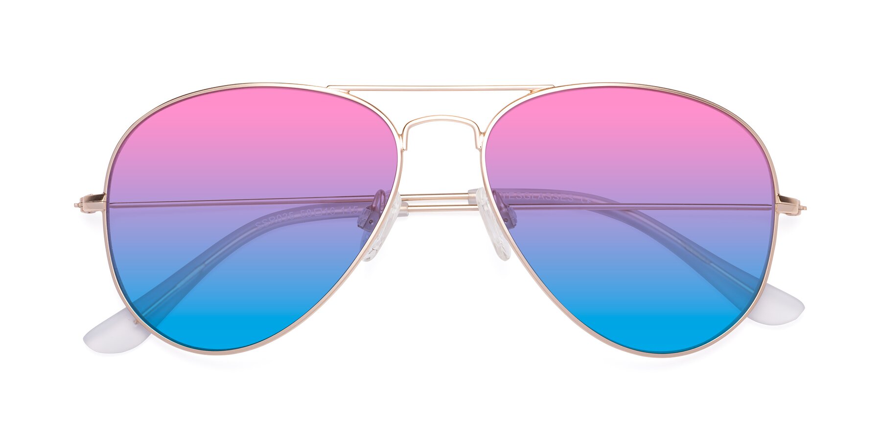 Folded Front of Yesterday in Jet Gold with Pink / Blue Gradient Lenses