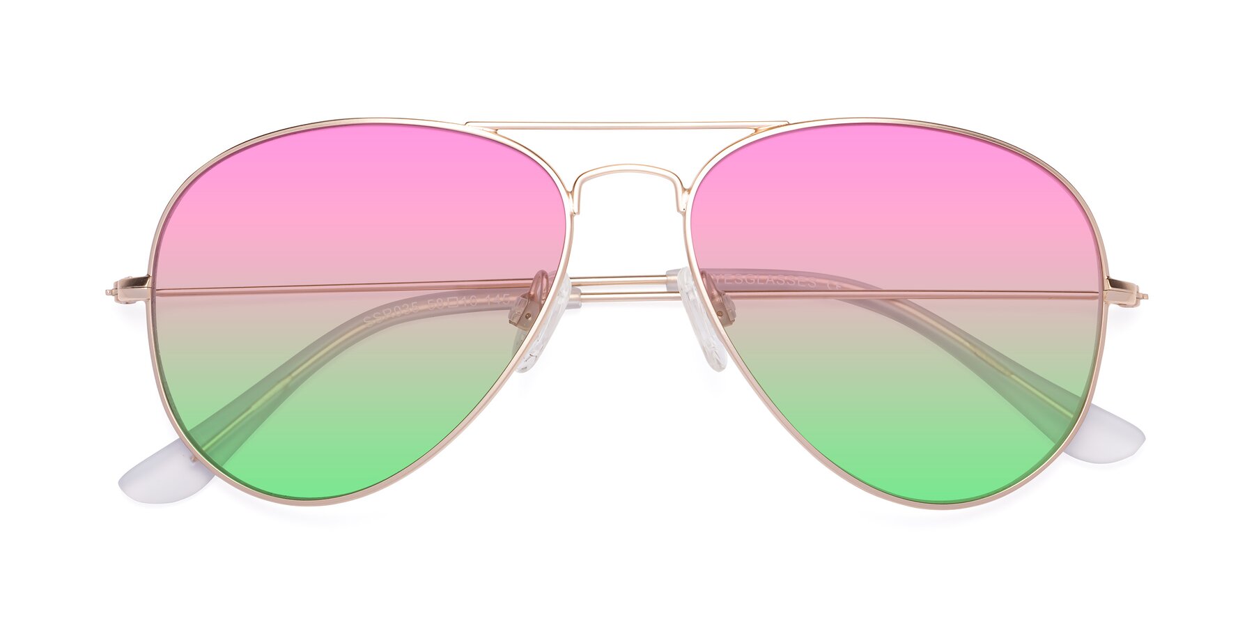 Folded Front of Yesterday in Jet Gold with Pink / Green Gradient Lenses