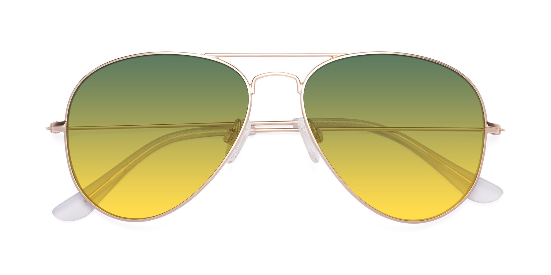 Folded Front of Yesterday in Jet Gold with Green / Yellow Gradient Lenses