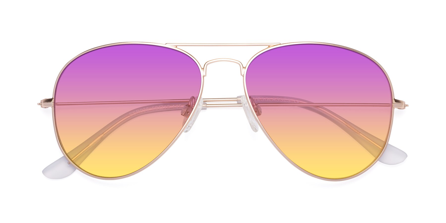 Folded Front of Yesterday in Jet Gold with Purple / Yellow Gradient Lenses