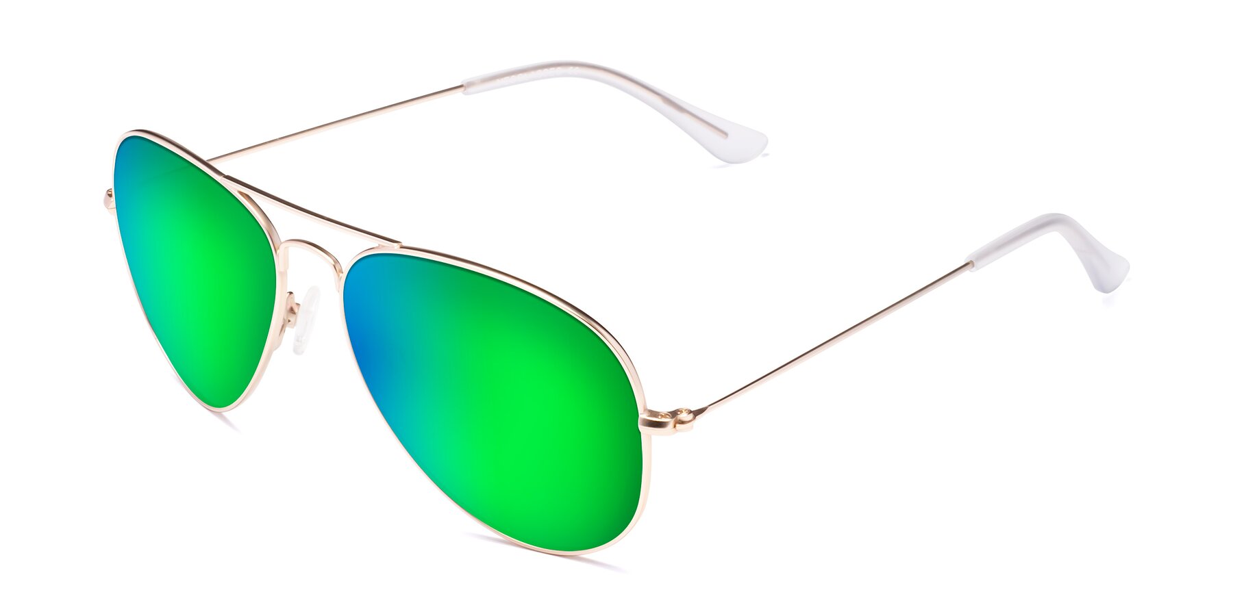 Angle of Yesterday in Jet Gold with Green Mirrored Lenses