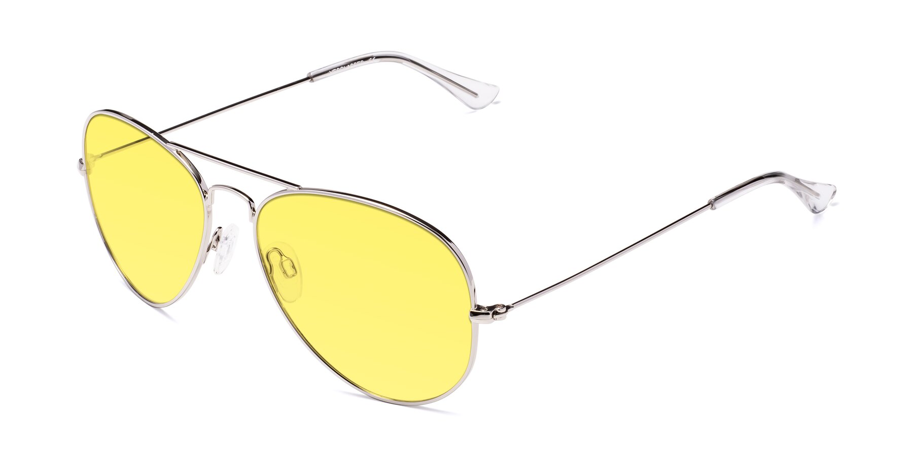 Angle of Yesterday in Silver with Medium Yellow Tinted Lenses