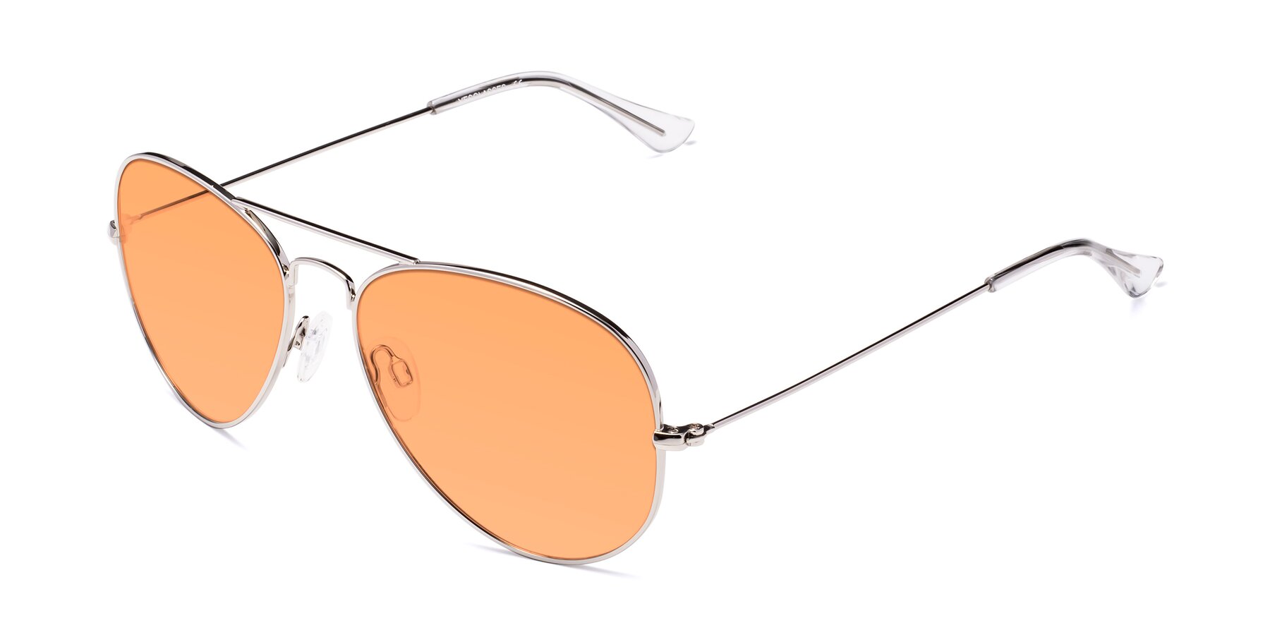 Angle of Yesterday in Silver with Medium Orange Tinted Lenses