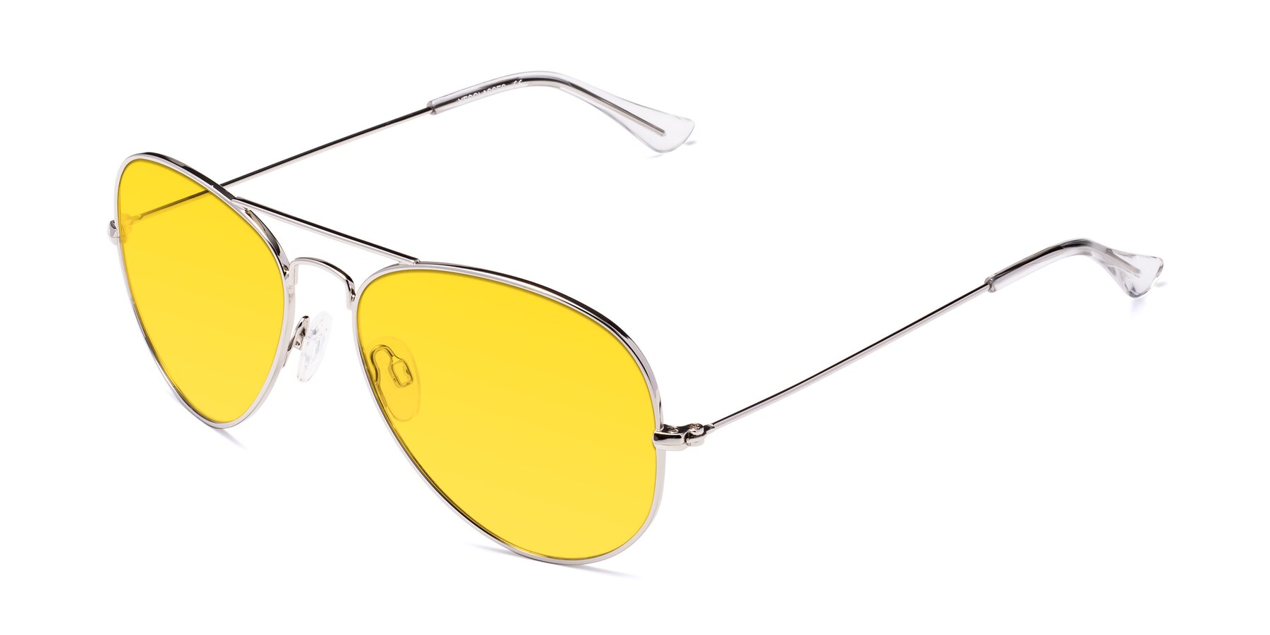 Angle of Yesterday in Silver with Yellow Tinted Lenses