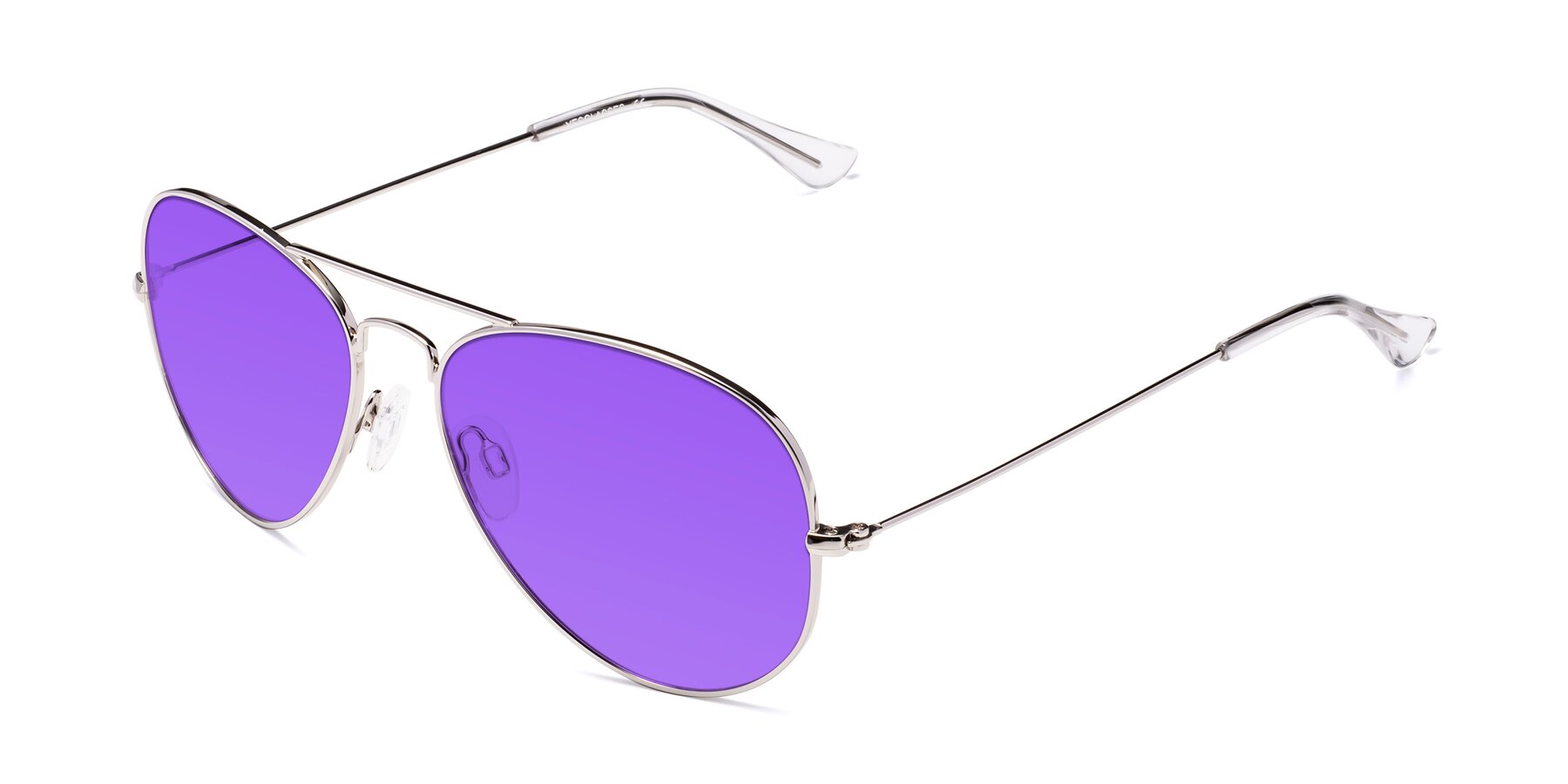 Angle of Yesterday in Silver with Purple Tinted Lenses