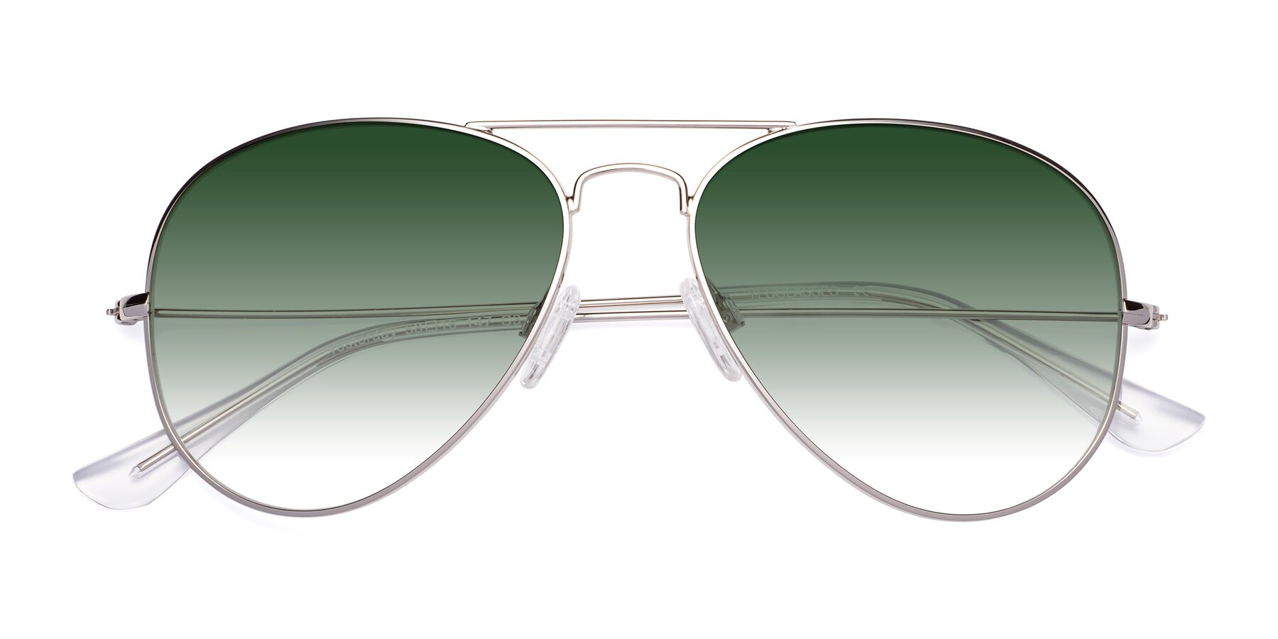 Folded Front of Yesterday in Silver with Green Gradient Lenses