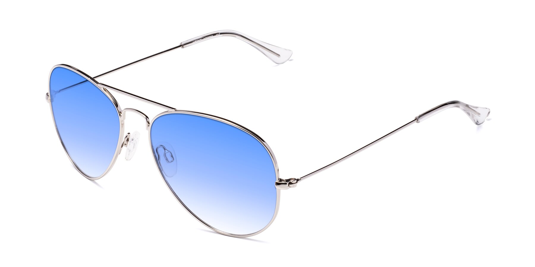 Angle of Yesterday in Silver with Blue Gradient Lenses