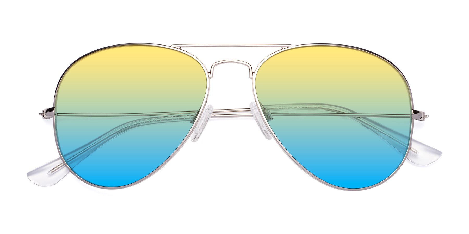 Folded Front of Yesterday in Silver with Yellow / Blue Gradient Lenses