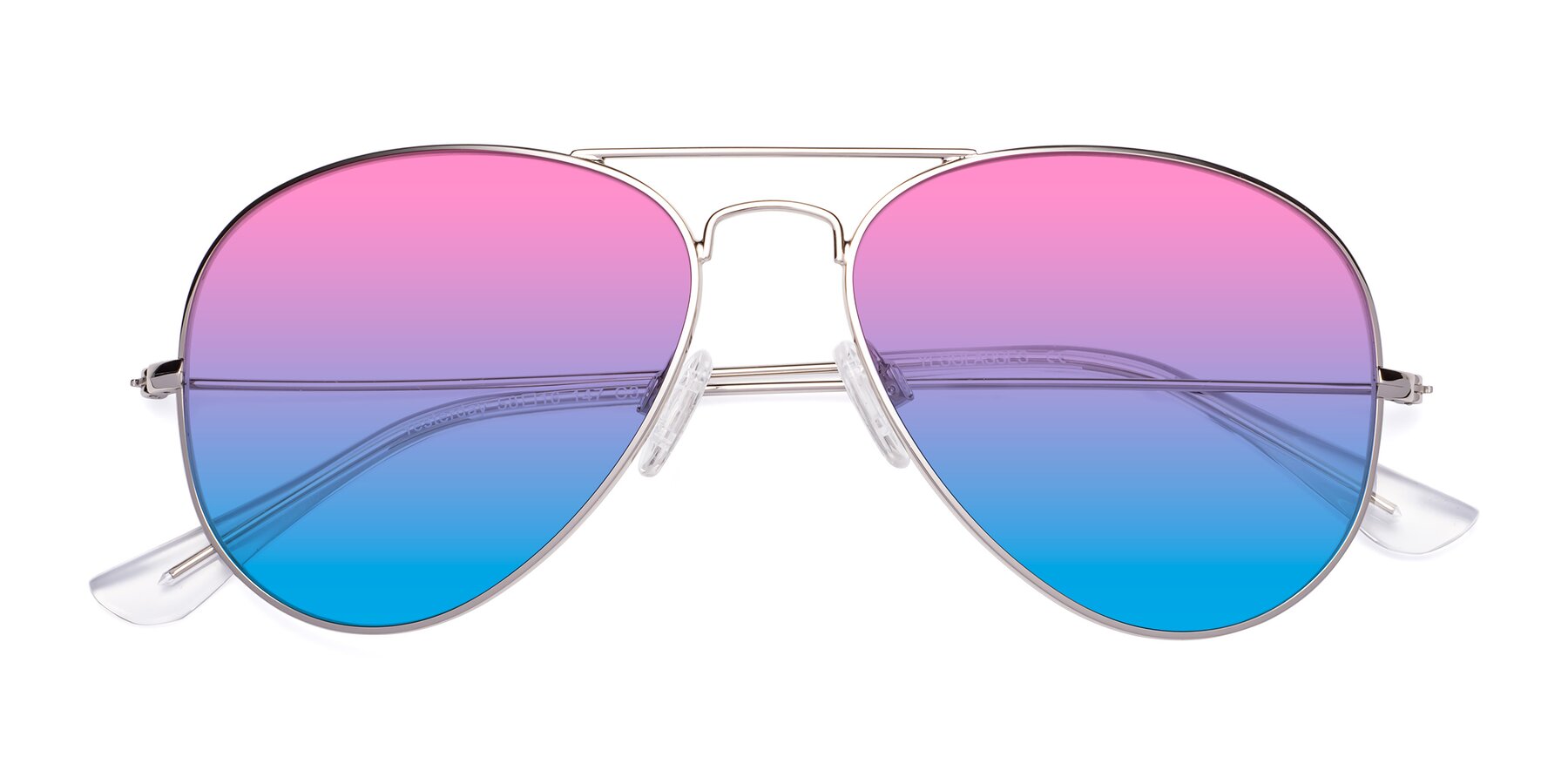 Folded Front of Yesterday in Silver with Pink / Blue Gradient Lenses