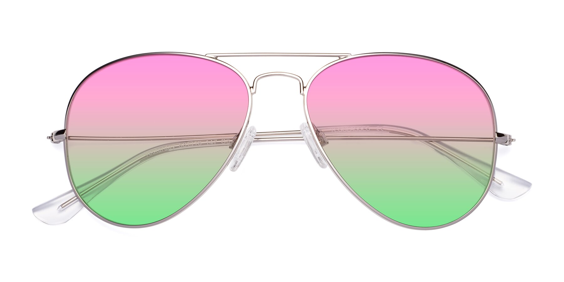 Folded Front of Yesterday in Silver with Pink / Green Gradient Lenses