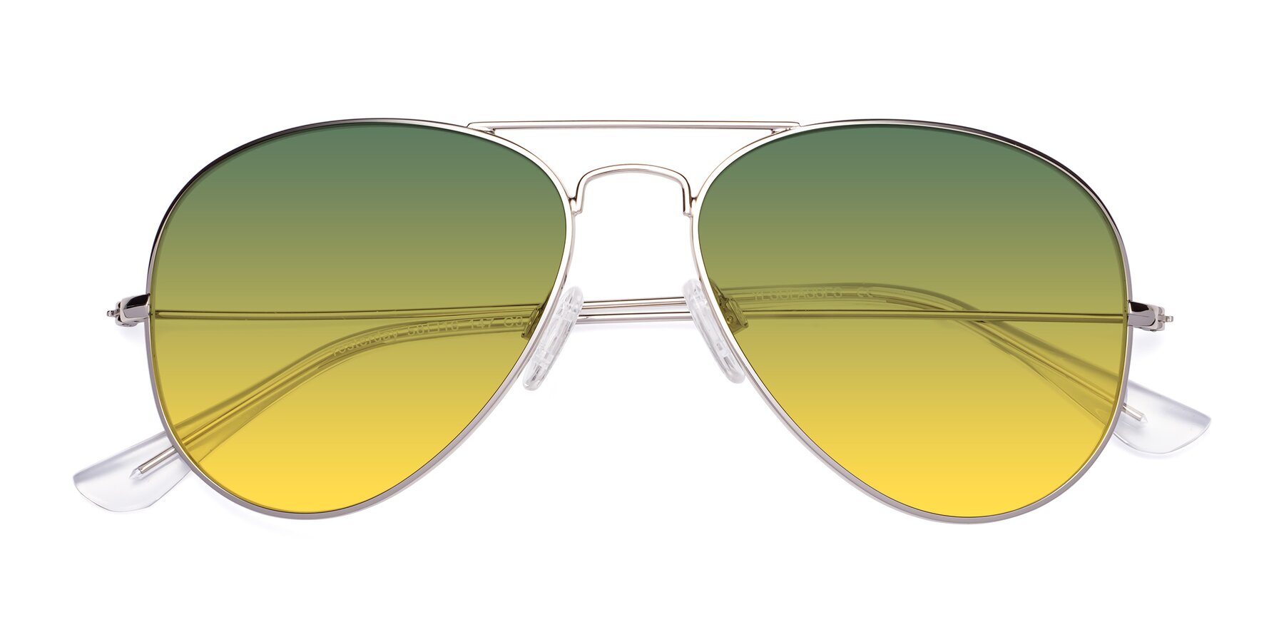 Folded Front of Yesterday in Silver with Green / Yellow Gradient Lenses