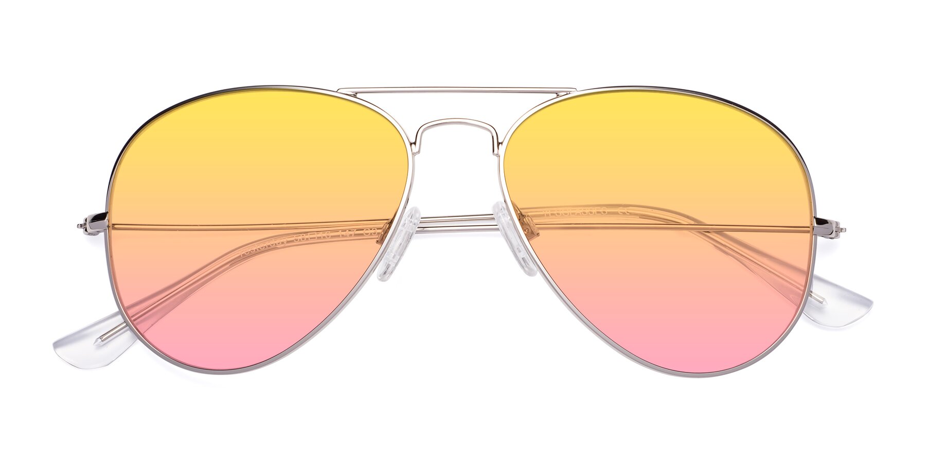 Folded Front of Yesterday in Silver with Yellow / Pink Gradient Lenses