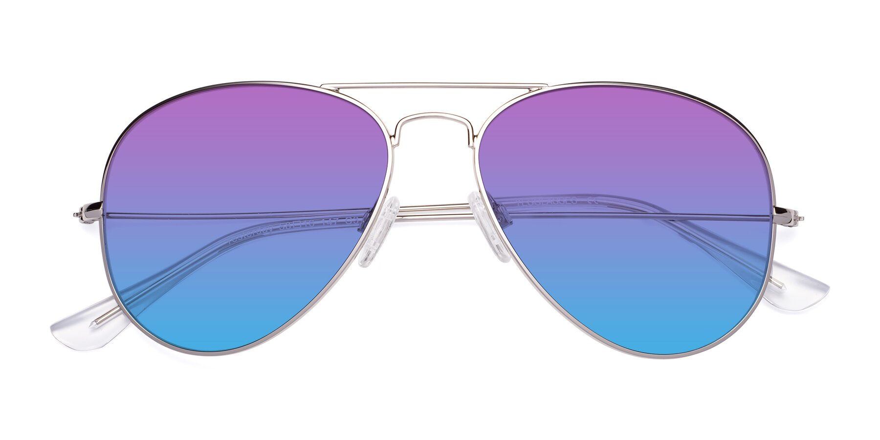 Folded Front of Yesterday in Silver with Purple / Blue Gradient Lenses