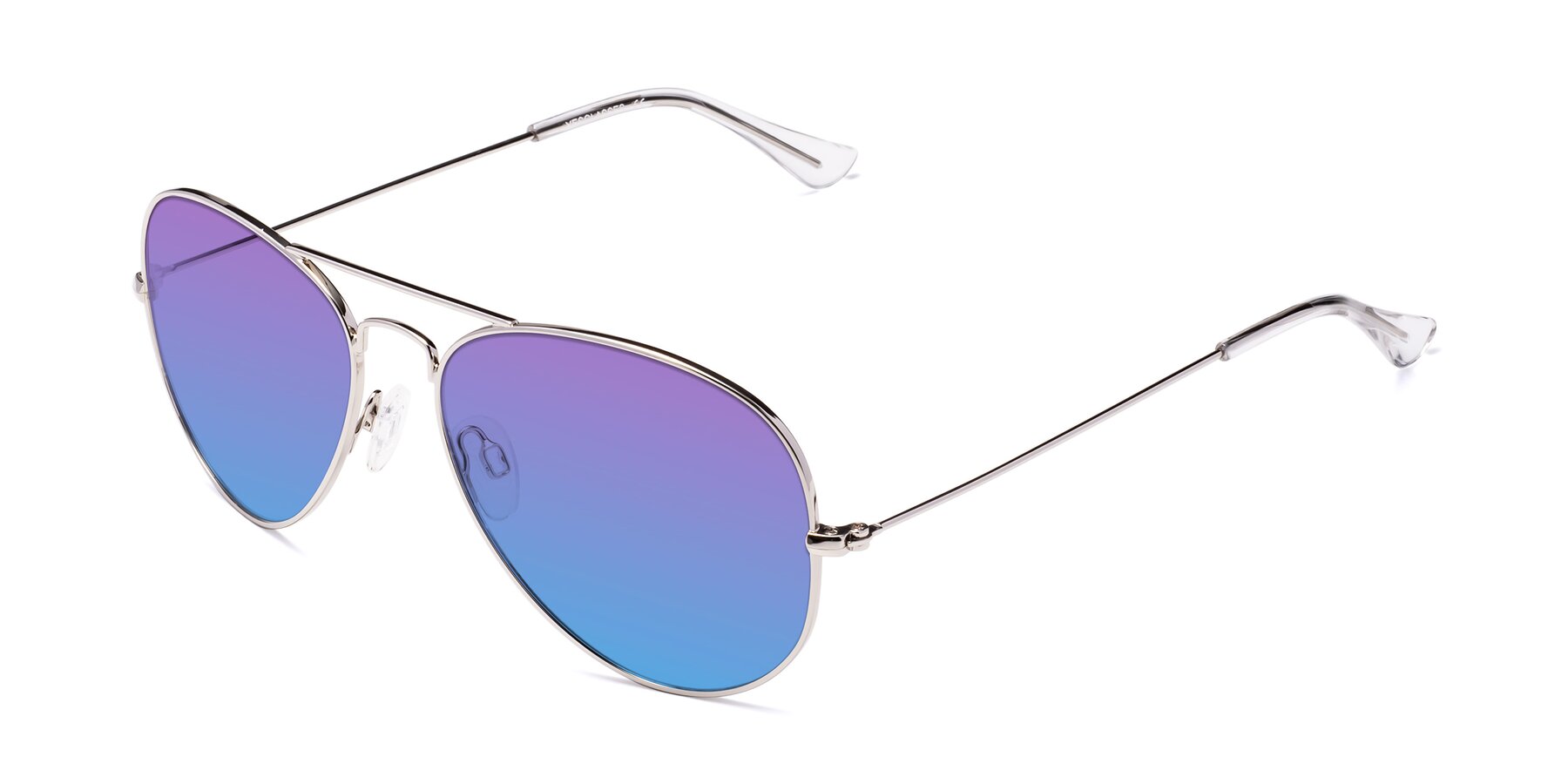 Angle of Yesterday in Silver with Purple / Blue Gradient Lenses