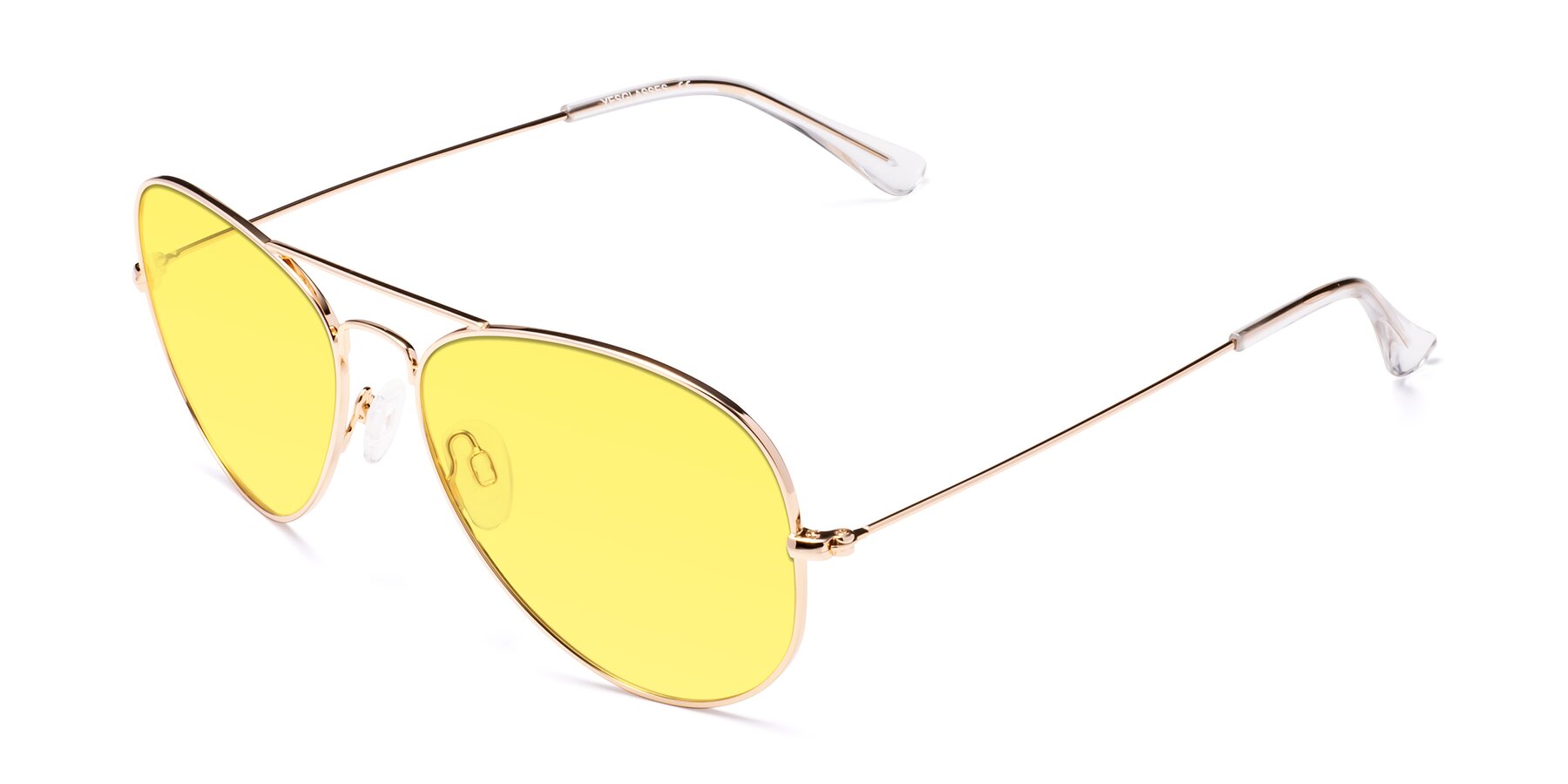 Angle of Yesterday in Shiny Gold with Medium Yellow Tinted Lenses