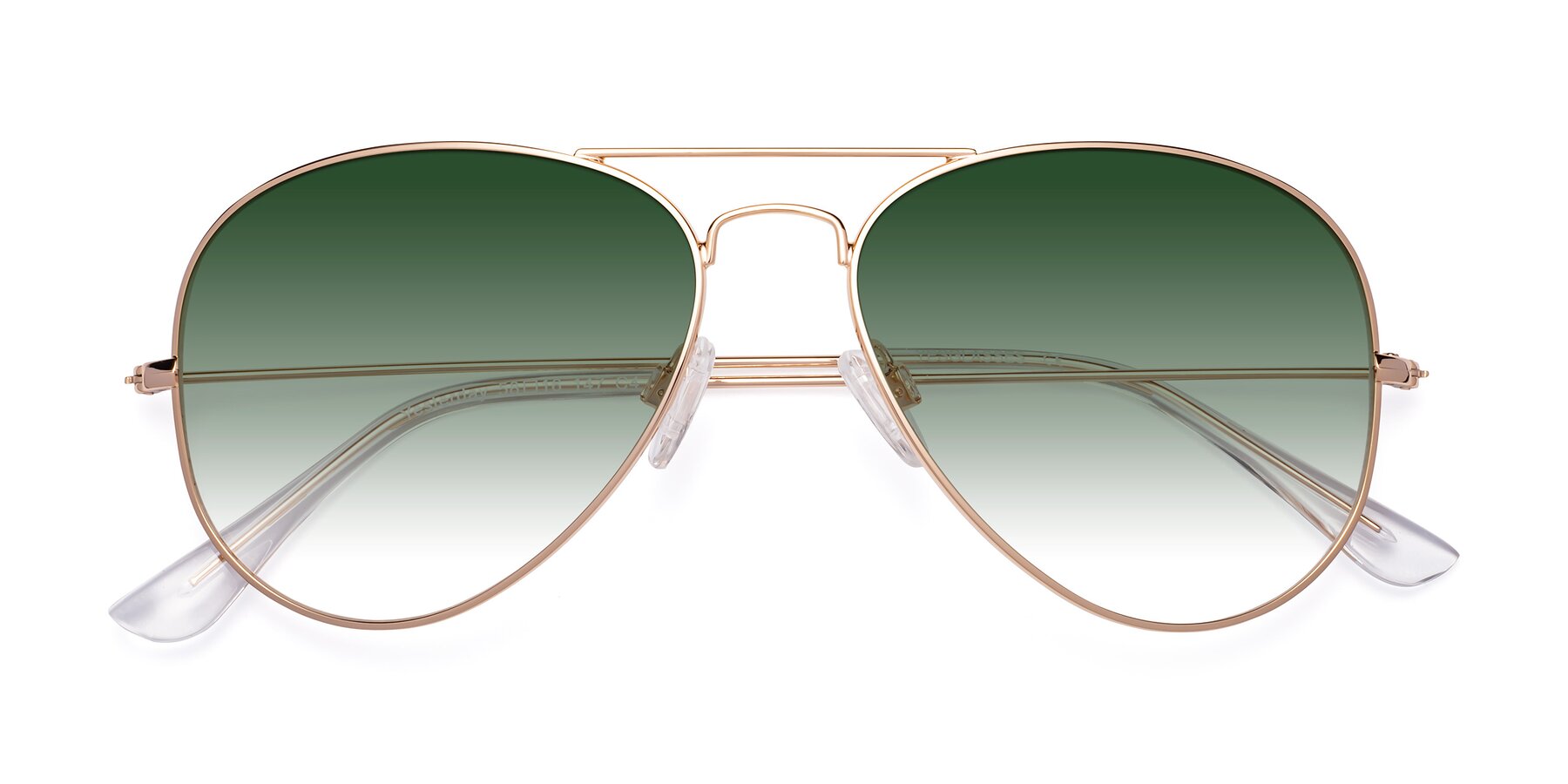 Folded Front of Yesterday in Shiny Gold with Green Gradient Lenses