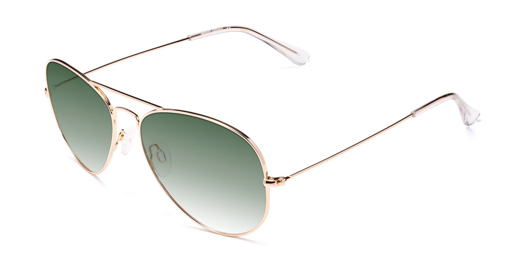 Angle of Yesterday in Shiny Gold with Green Gradient Lenses
