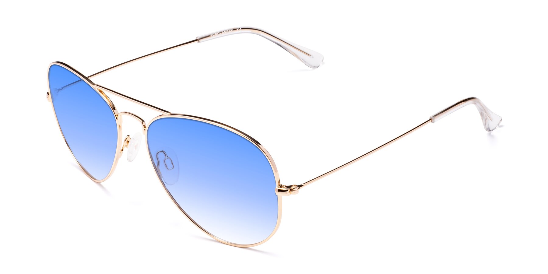 Angle of Yesterday in Shiny Gold with Blue Gradient Lenses