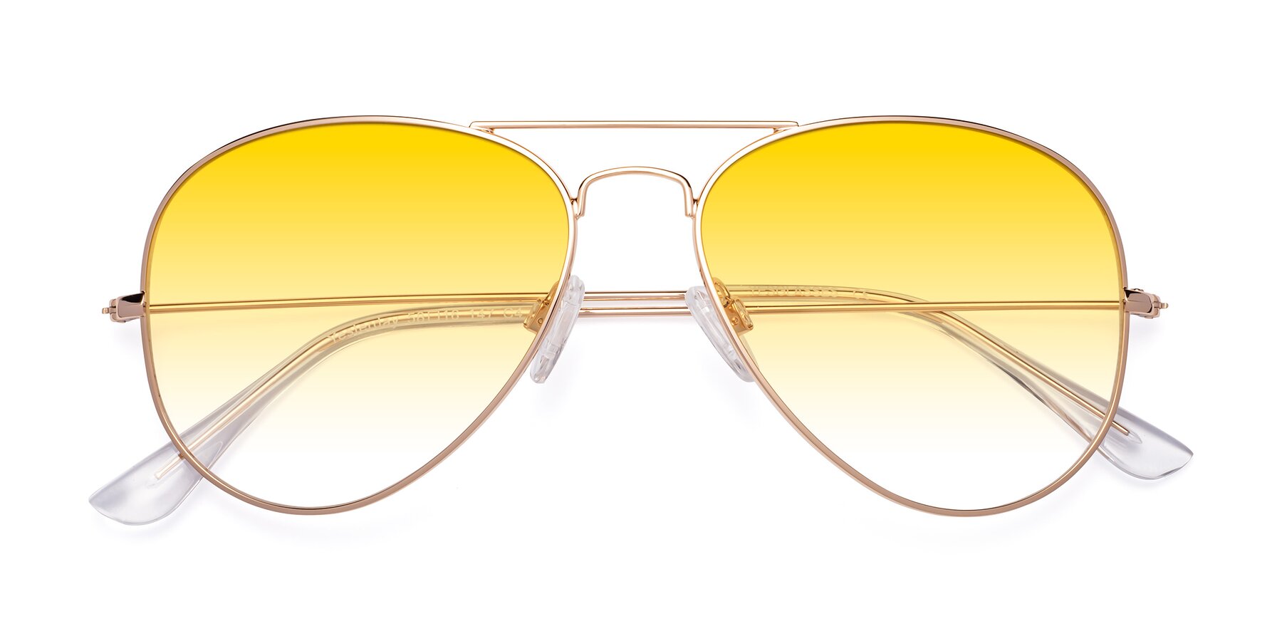 Folded Front of Yesterday in Shiny Gold with Yellow Gradient Lenses