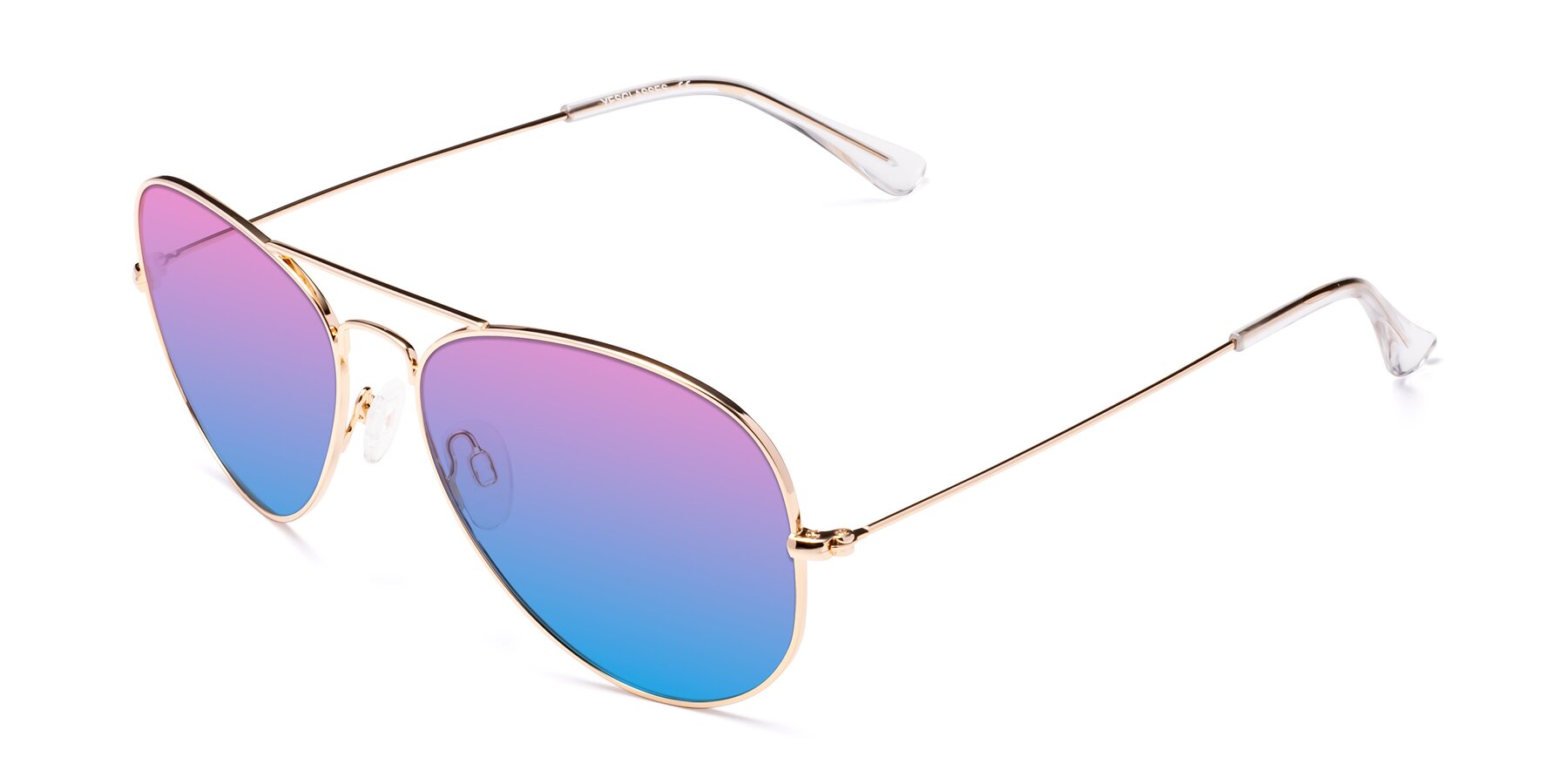 Angle of Yesterday in Shiny Gold with Pink / Blue Gradient Lenses