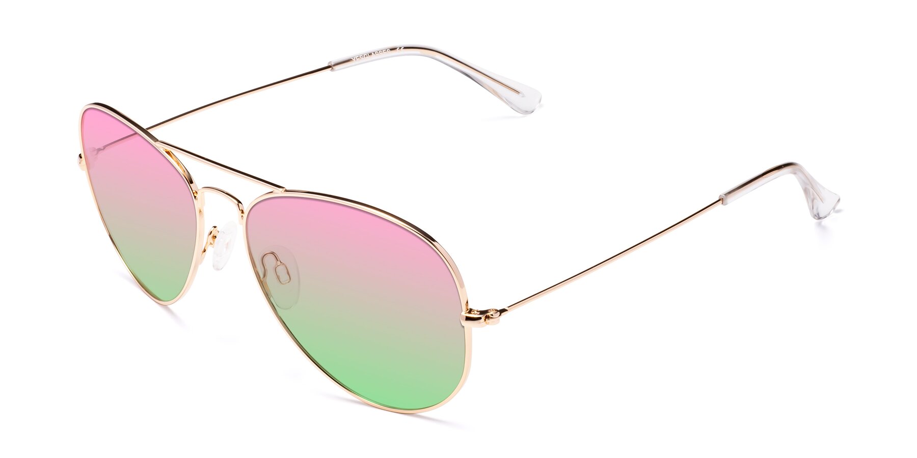 Angle of Yesterday in Shiny Gold with Pink / Green Gradient Lenses