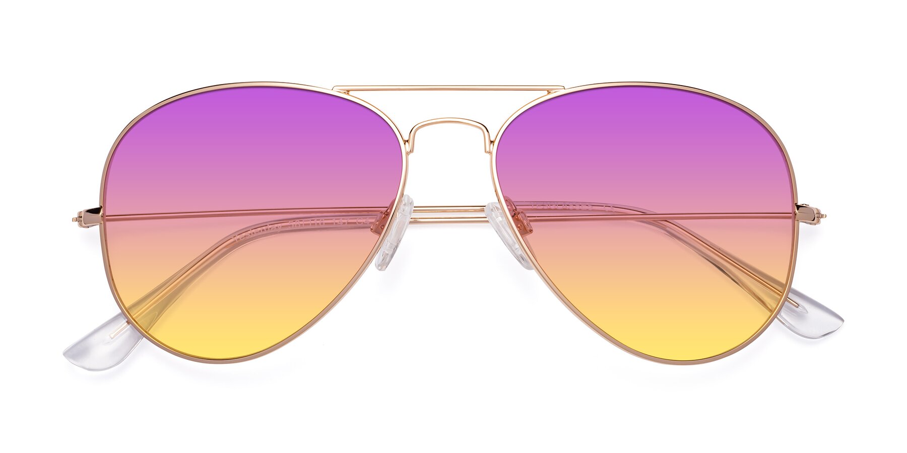 Folded Front of Yesterday in Shiny Gold with Purple / Yellow Gradient Lenses