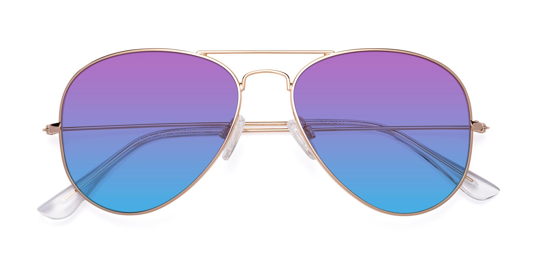Folded Front of Yesterday in Shiny Gold with Purple / Blue Gradient Lenses