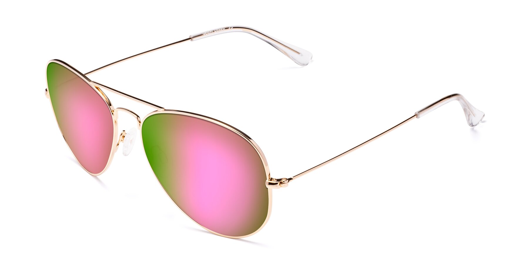 Angle of Yesterday in Shiny Gold with Pink Mirrored Lenses