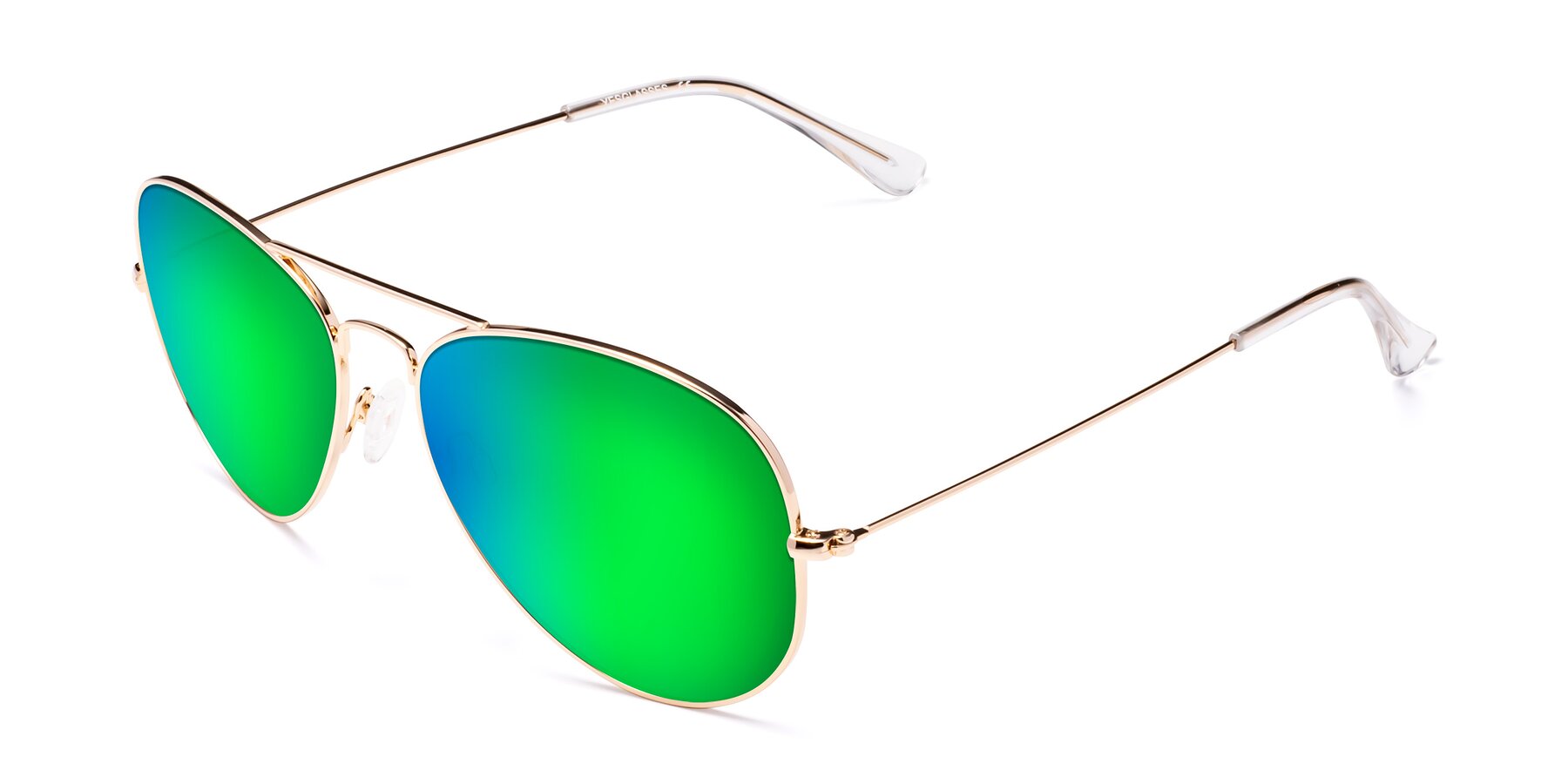 Angle of Yesterday in Shiny Gold with Green Mirrored Lenses