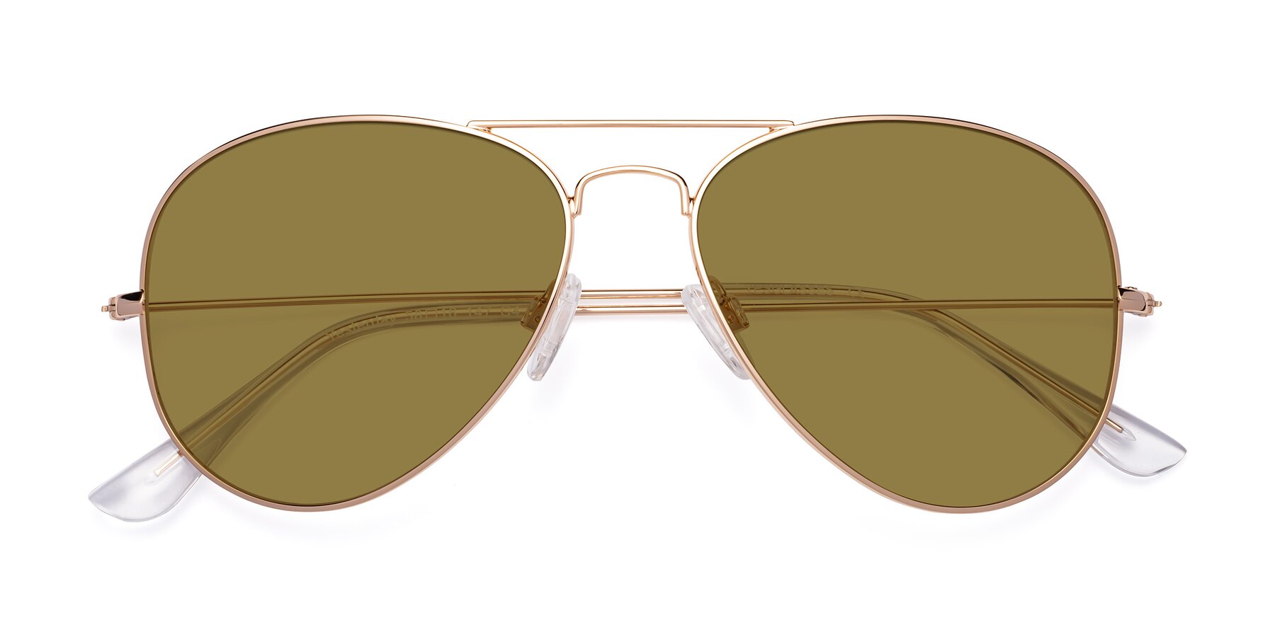 Folded Front of Yesterday in Shiny Gold with Brown Polarized Lenses