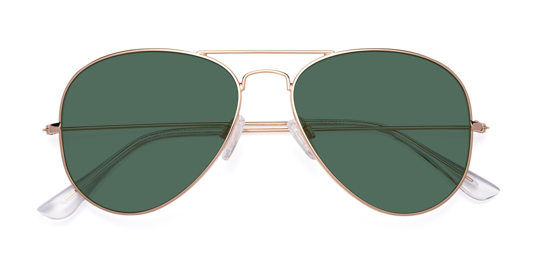 Folded Front of Yesterday in Shiny Gold with Green Polarized Lenses