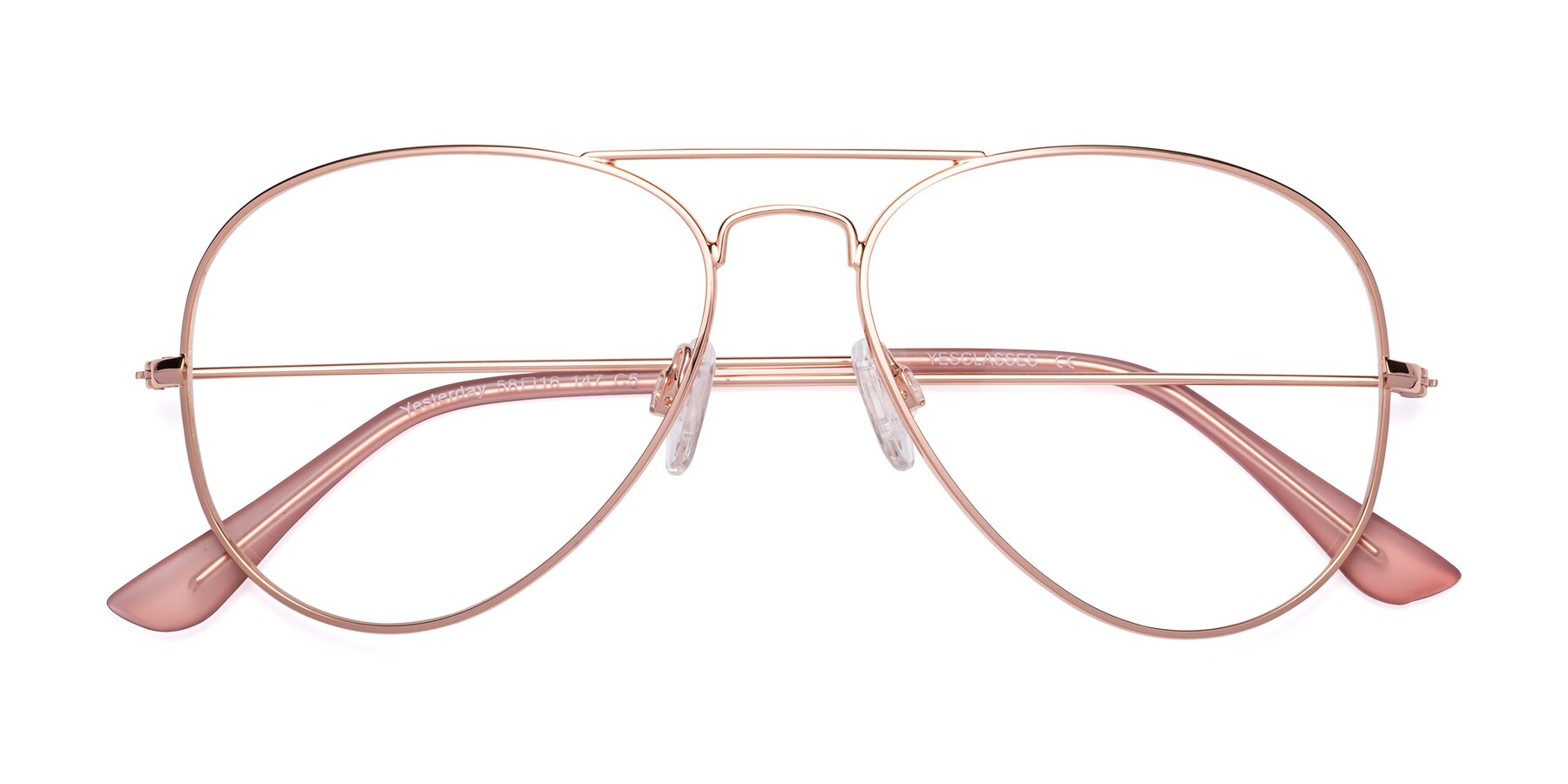 Rose Gold Grandpa Thin Aviator Eyeglasses Yesterday 2680