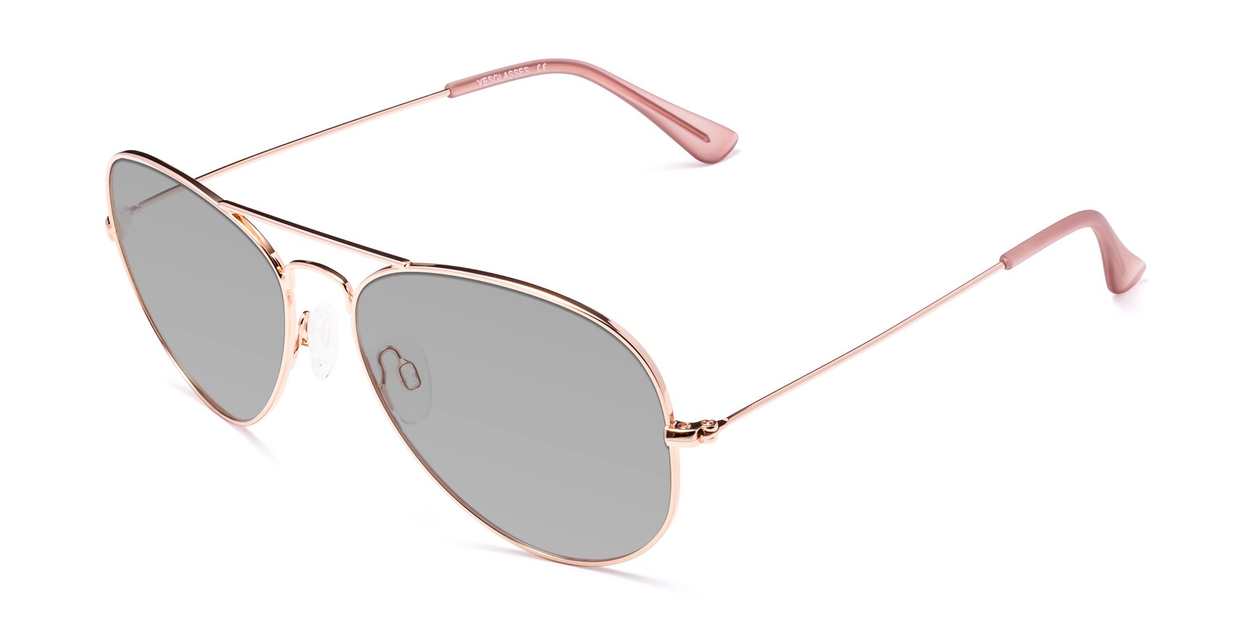 Angle of Yesterday in Rose Gold with Light Gray Tinted Lenses