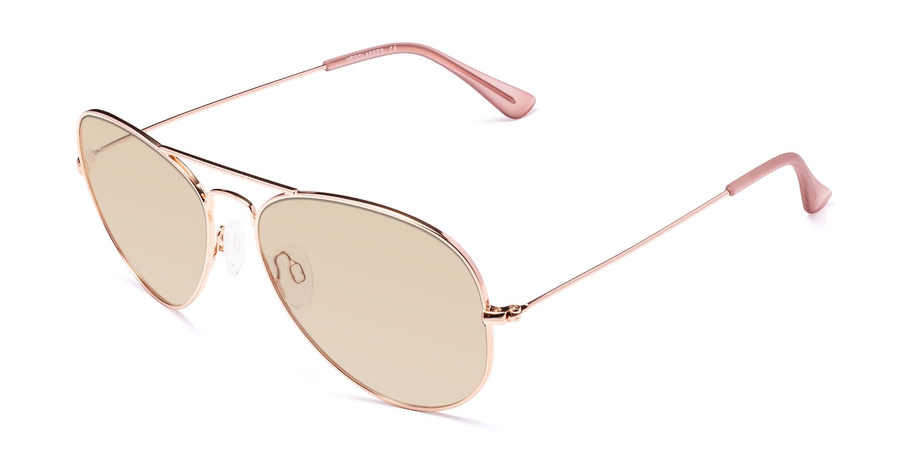 Angle of Yesterday in Rose Gold with Light Brown Tinted Lenses
