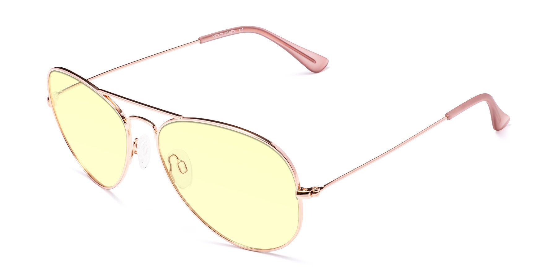 Angle of Yesterday in Rose Gold with Light Yellow Tinted Lenses