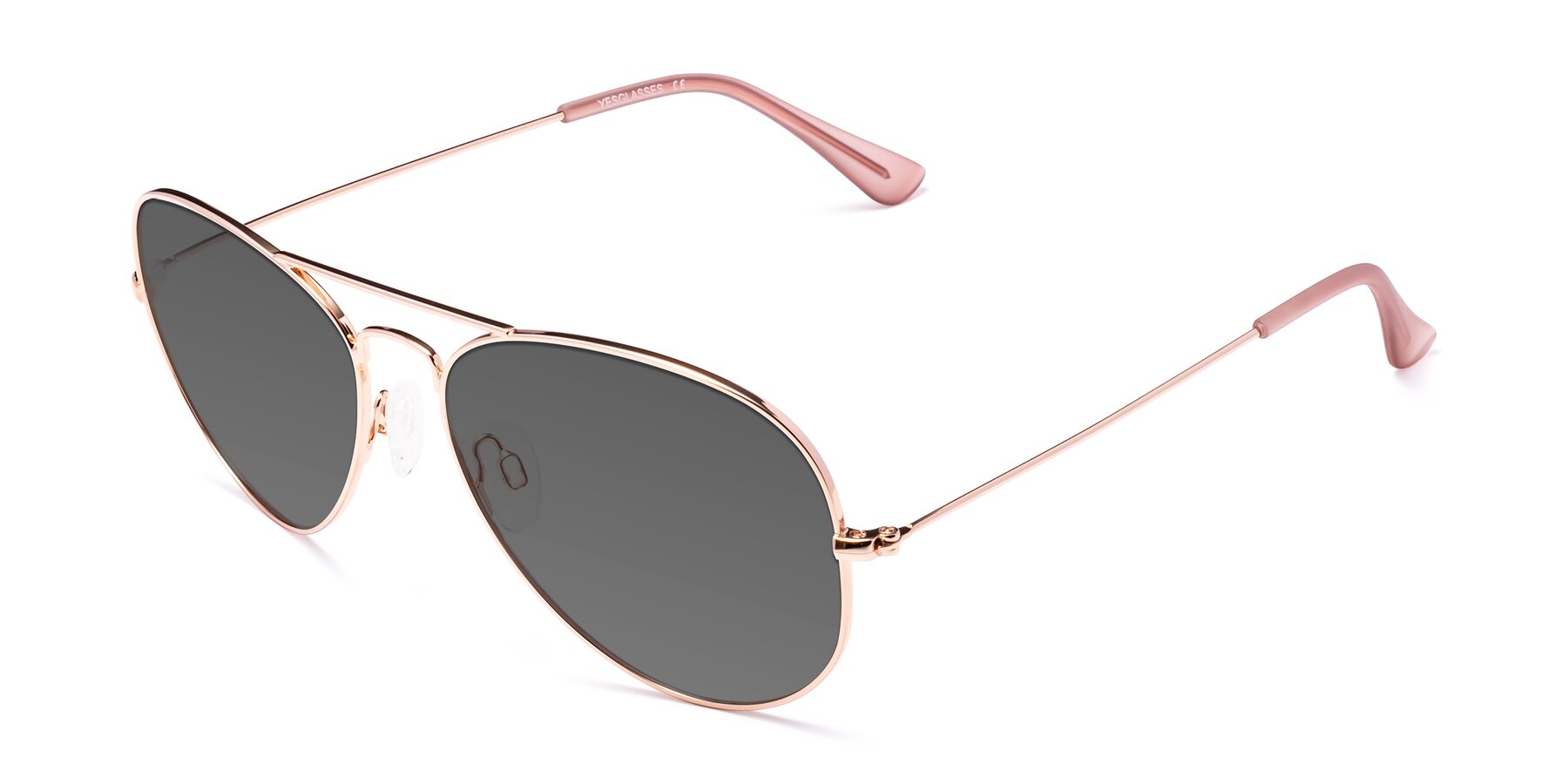 Angle of Yesterday in Rose Gold with Medium Gray Tinted Lenses