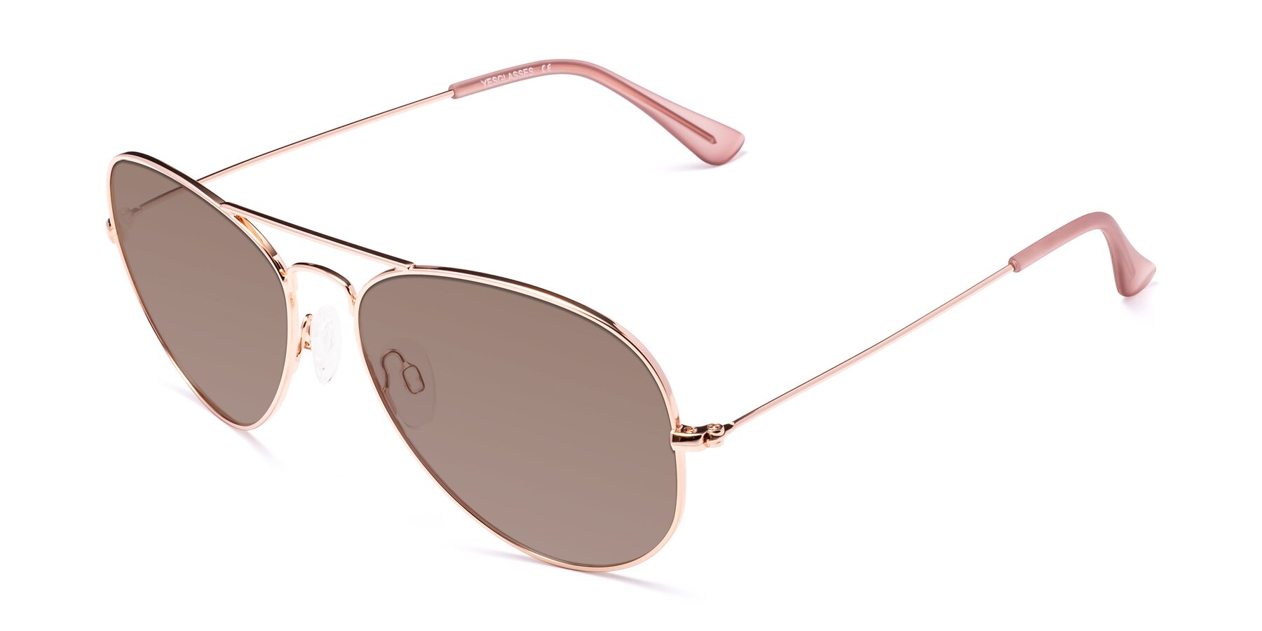 Angle of Yesterday in Rose Gold with Medium Brown Tinted Lenses