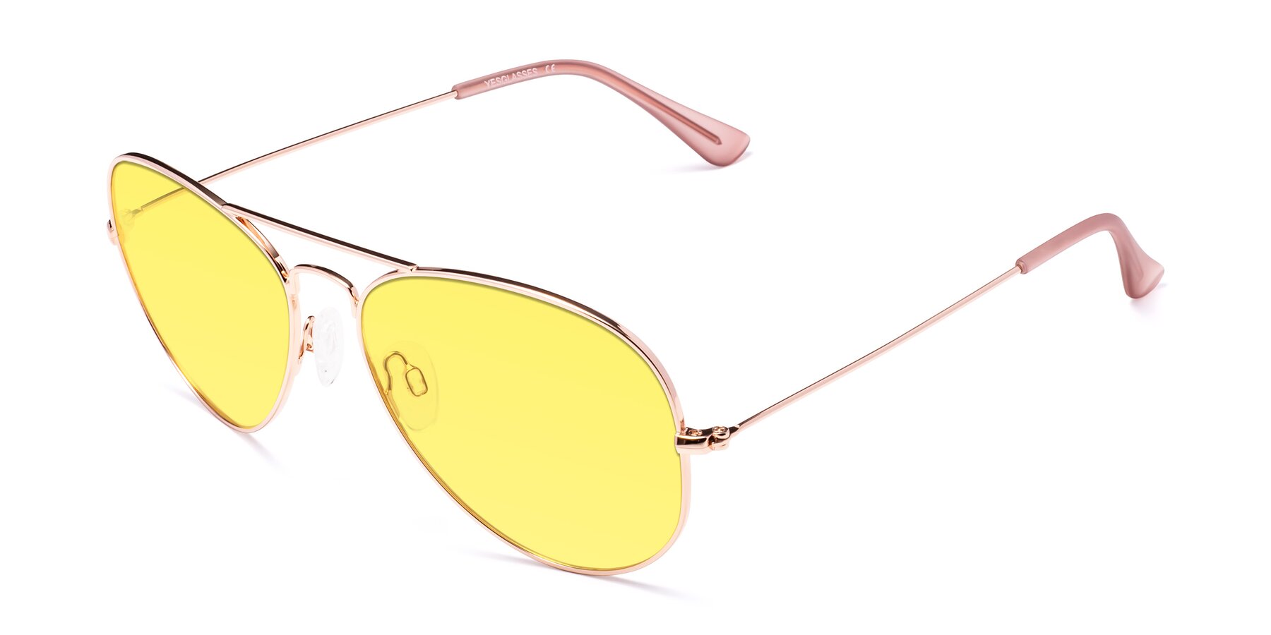 Angle of Yesterday in Rose Gold with Medium Yellow Tinted Lenses