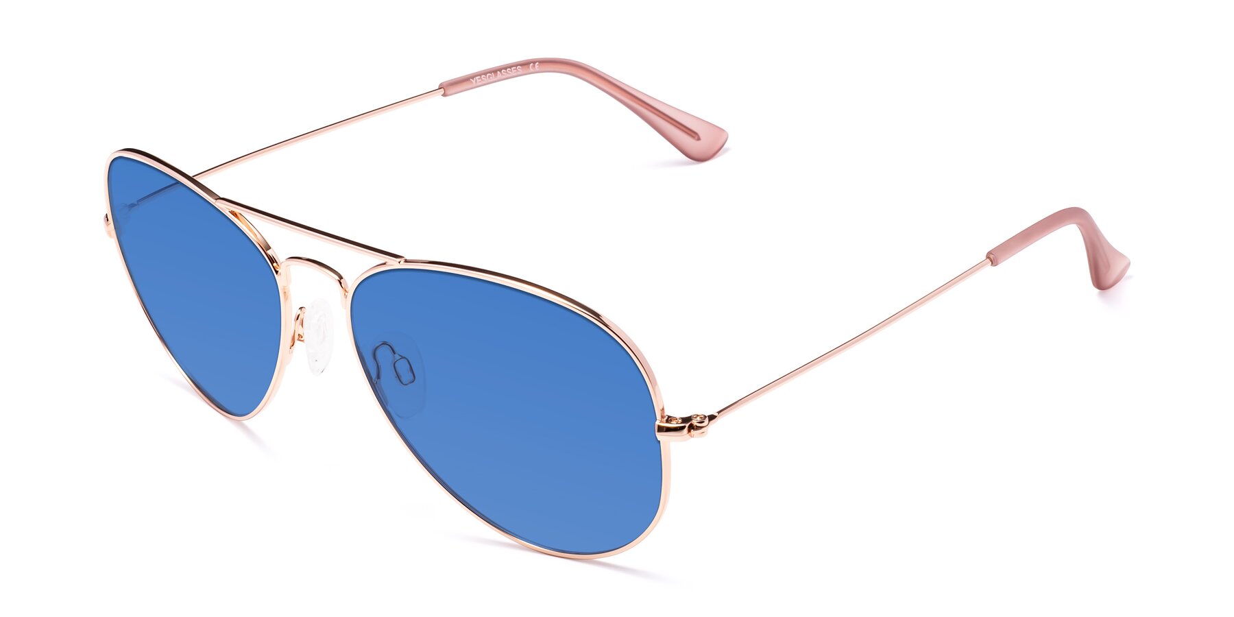 Angle of Yesterday in Rose Gold with Blue Tinted Lenses