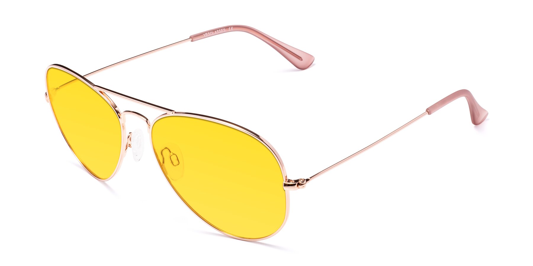 Angle of Yesterday in Rose Gold with Yellow Tinted Lenses