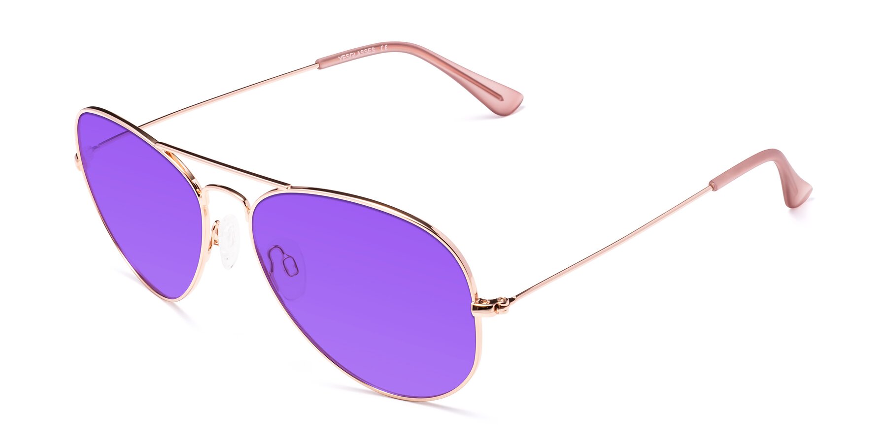 Angle of Yesterday in Rose Gold with Purple Tinted Lenses