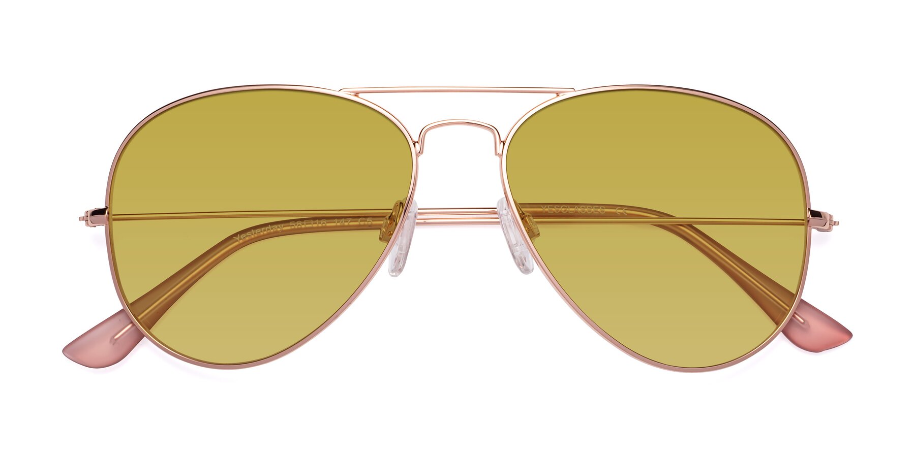 Folded Front of Yesterday in Rose Gold with Champagne Tinted Lenses