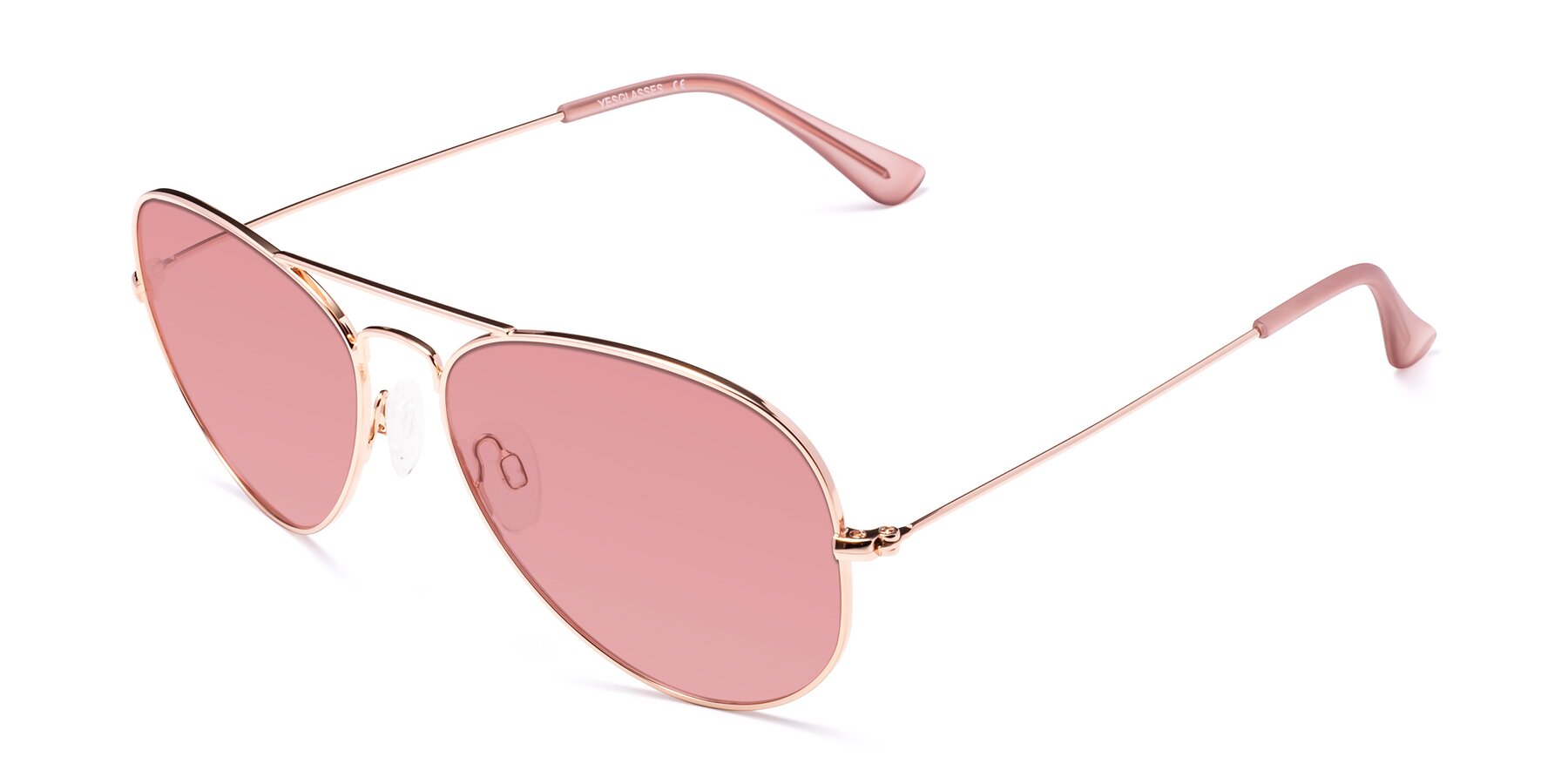 Angle of Yesterday in Rose Gold with Medium Garnet Tinted Lenses