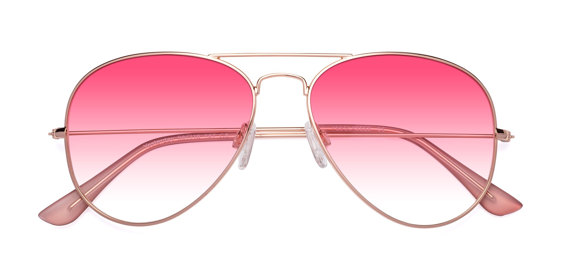 Folded Front of Yesterday in Rose Gold with Pink Gradient Lenses