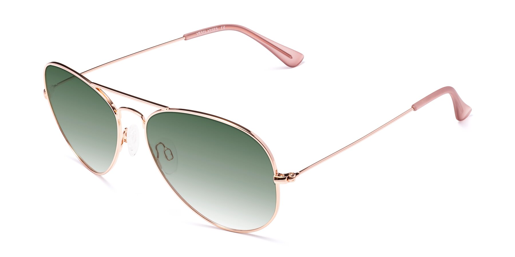 Angle of Yesterday in Rose Gold with Green Gradient Lenses