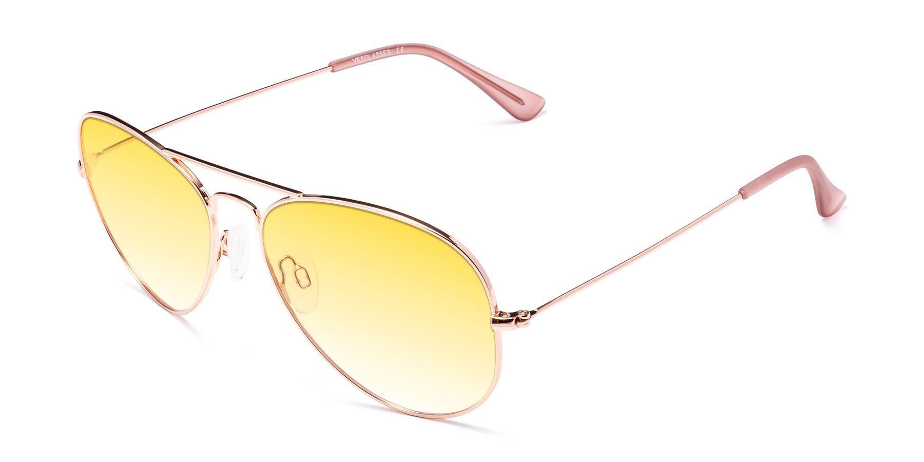 Angle of Yesterday in Rose Gold with Yellow Gradient Lenses