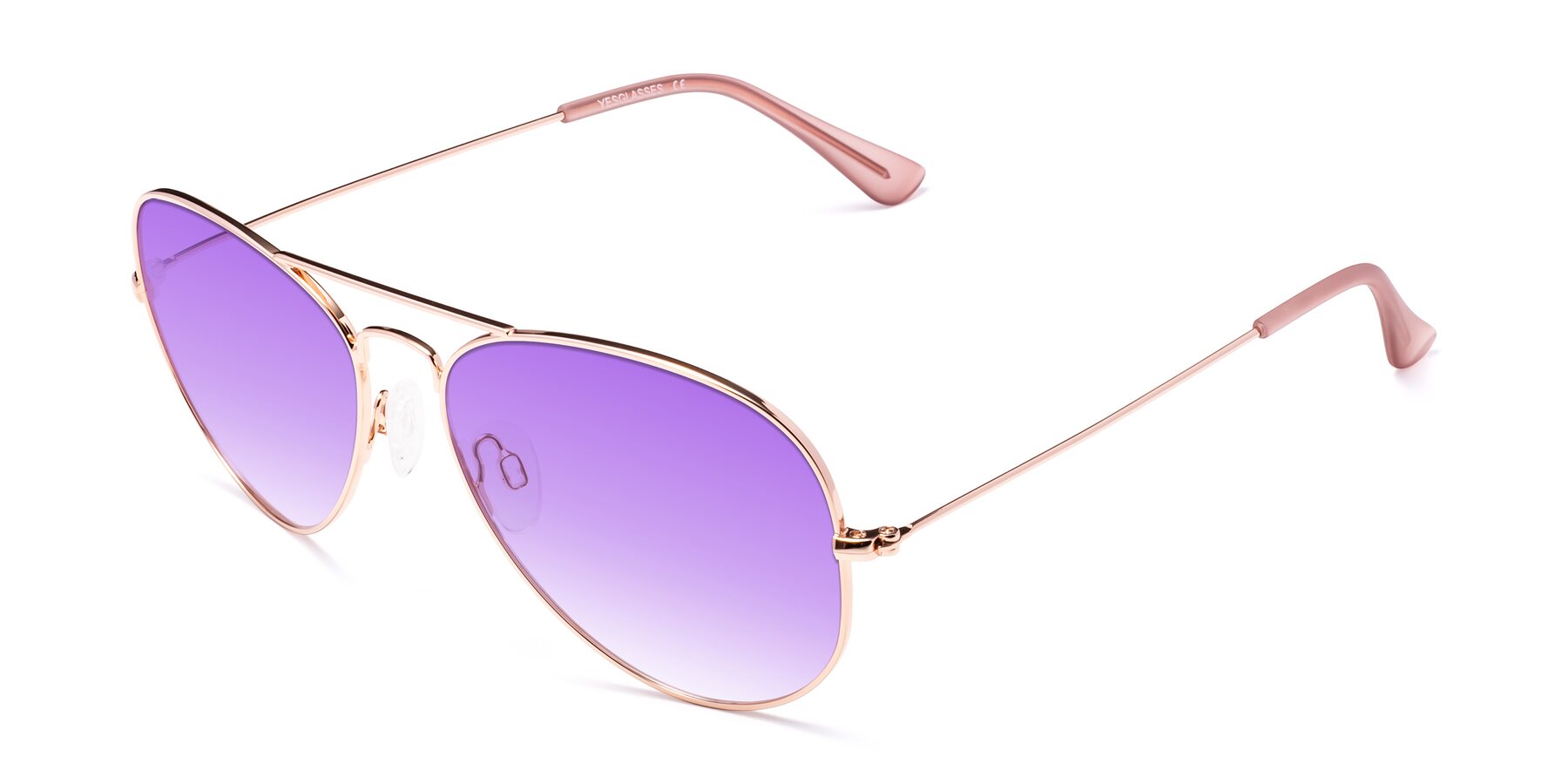 Angle of Yesterday in Rose Gold with Purple Gradient Lenses