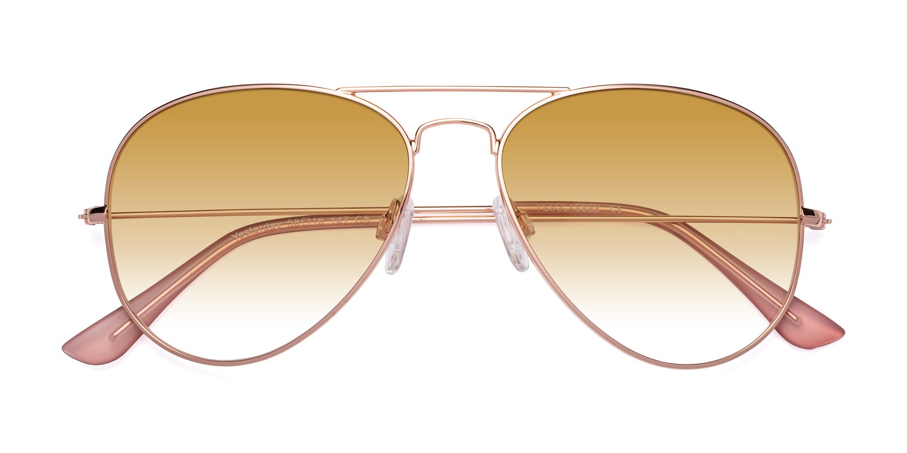 Folded Front of Yesterday in Rose Gold with Champagne Gradient Lenses