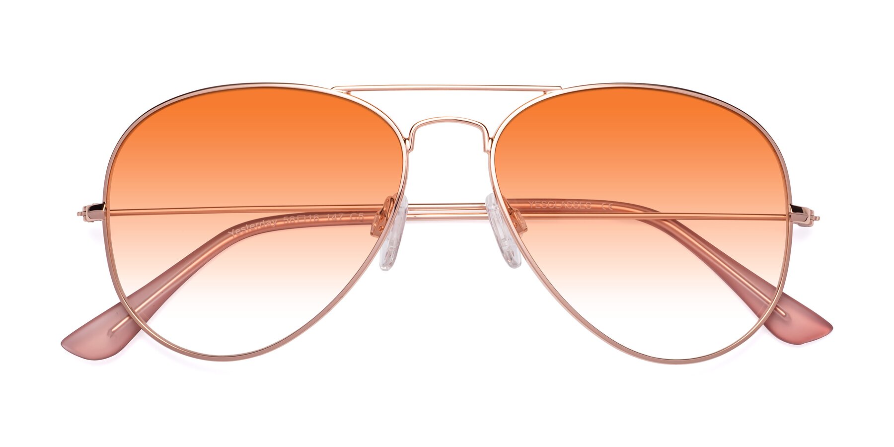 Folded Front of Yesterday in Rose Gold with Orange Gradient Lenses
